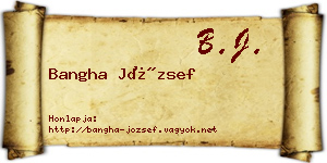 Bangha József névjegykártya