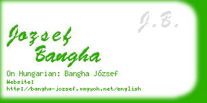 jozsef bangha business card