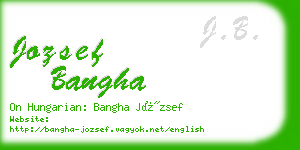 jozsef bangha business card